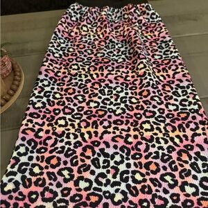 Colorful Leopard Print Kids Skirt